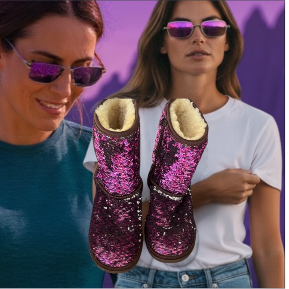 UGG Pink Sequin Winter Boots